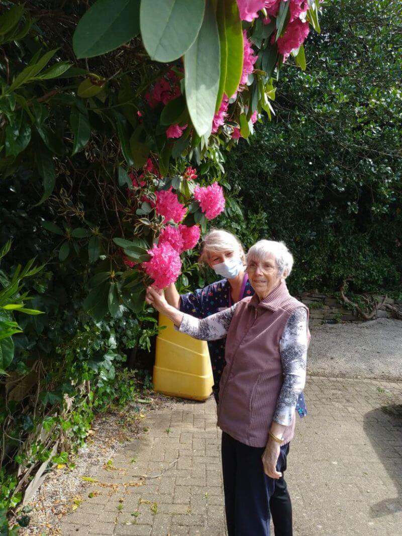 Residents Picking Flowers