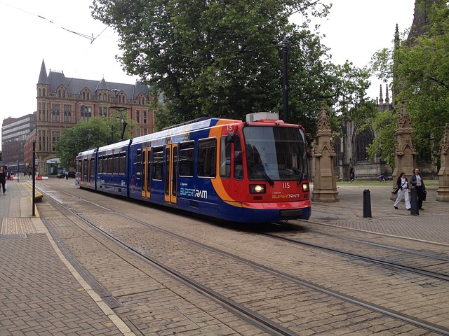 A city centre tram