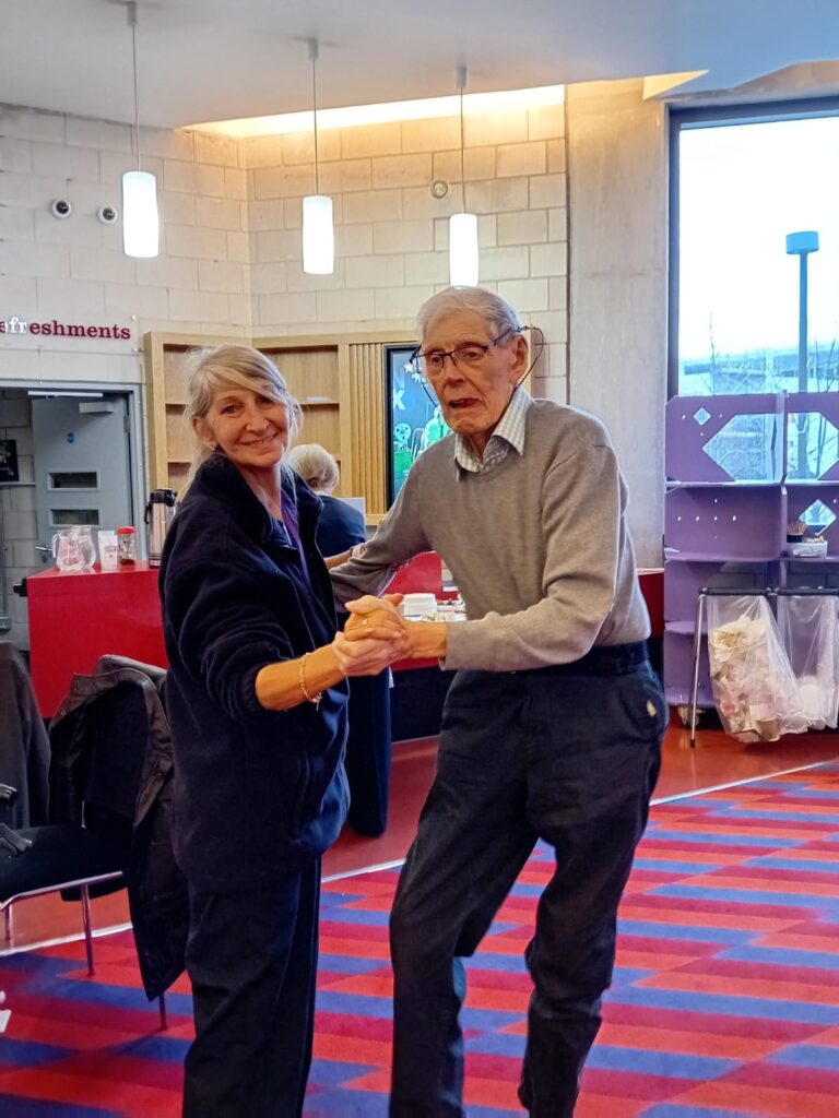 Resident dancing at dementia friendly tea dance